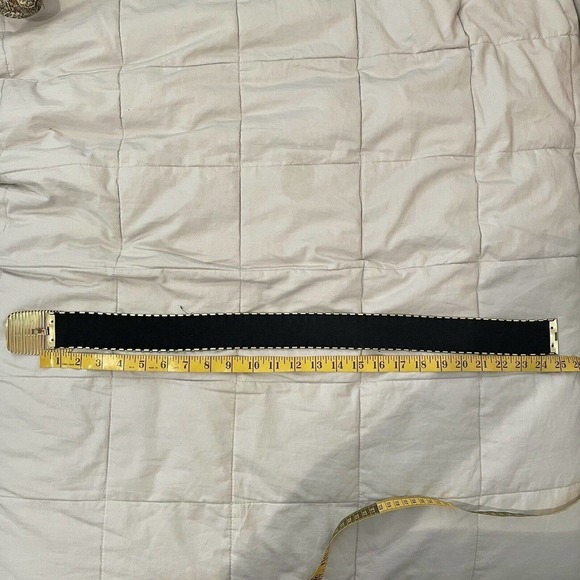 Vintage 80’s Gold Toned Fish Scaled Stretch Belt Buckle 2” Small Medium … - Picture 6 of 6